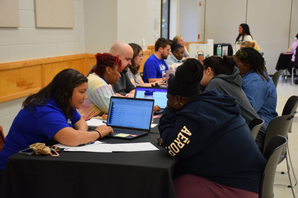 photo of students enrolling at Nash CC