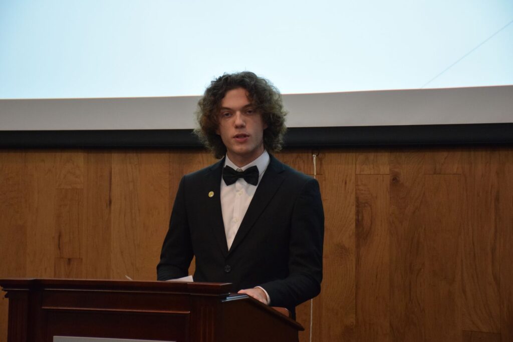 Student leader giving a speech.