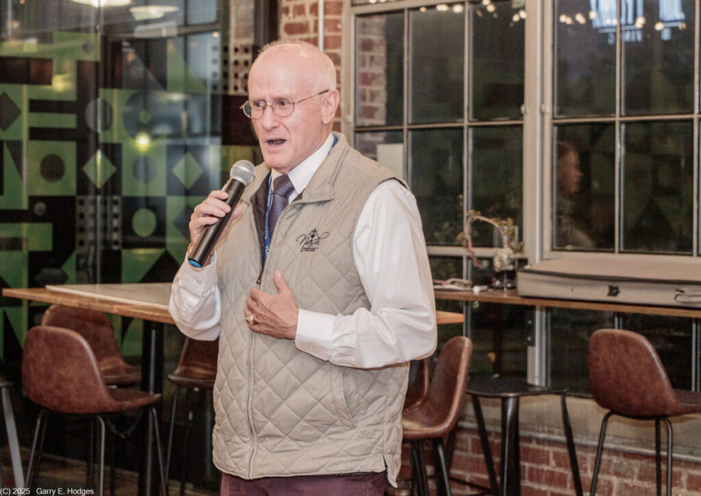 Dr. Hunnicutt speaking at Tackle the Tar reception event.