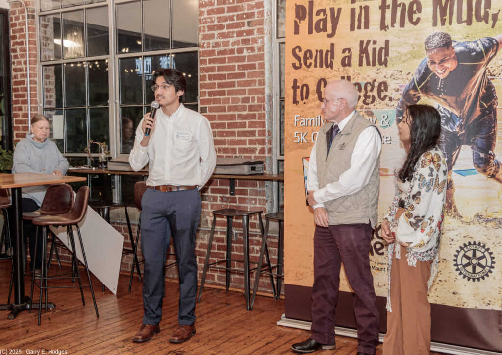 NCC student speaking at Tackle the Tar reception event.